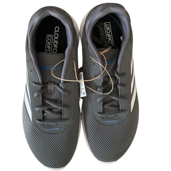 adidas Men’s Cloud foam Comfy Everyday Shoes Grey White Size 9 NEW in Box - Picture 6 of 10
